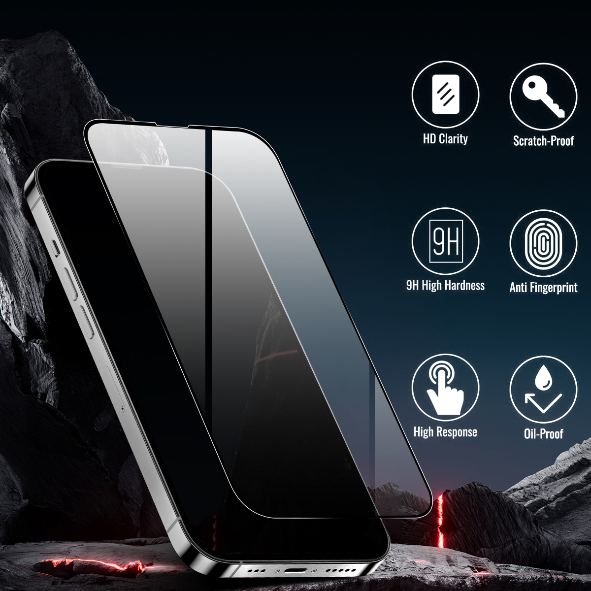 iPhone 15 Pro Max Tempered Glass Screen Protector
