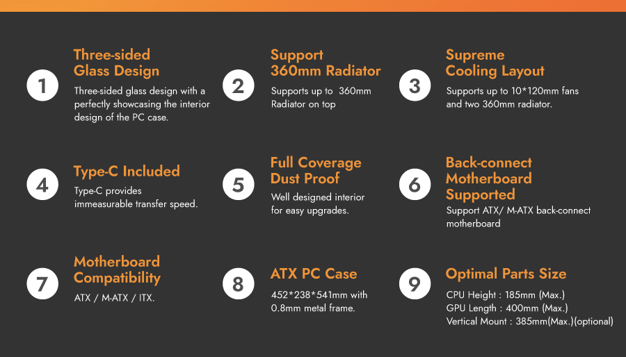 darkFlash DY460 ATX PC Case White
