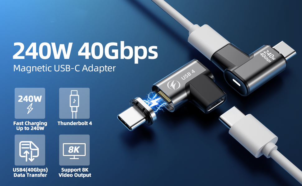 USB C Magnetic Adapter 90 Degree