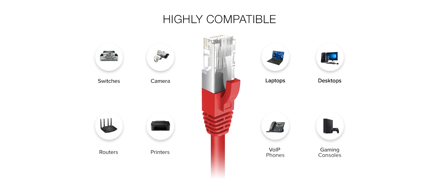 Cat 5e Ethernet Cable Patch Cable in Red