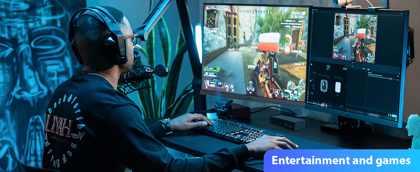 HDMI+DisplayPort Dual Monitor KVM Switch for 2 Computers 2 Monitors, Aluminum 8K@60Hz KVM Switch