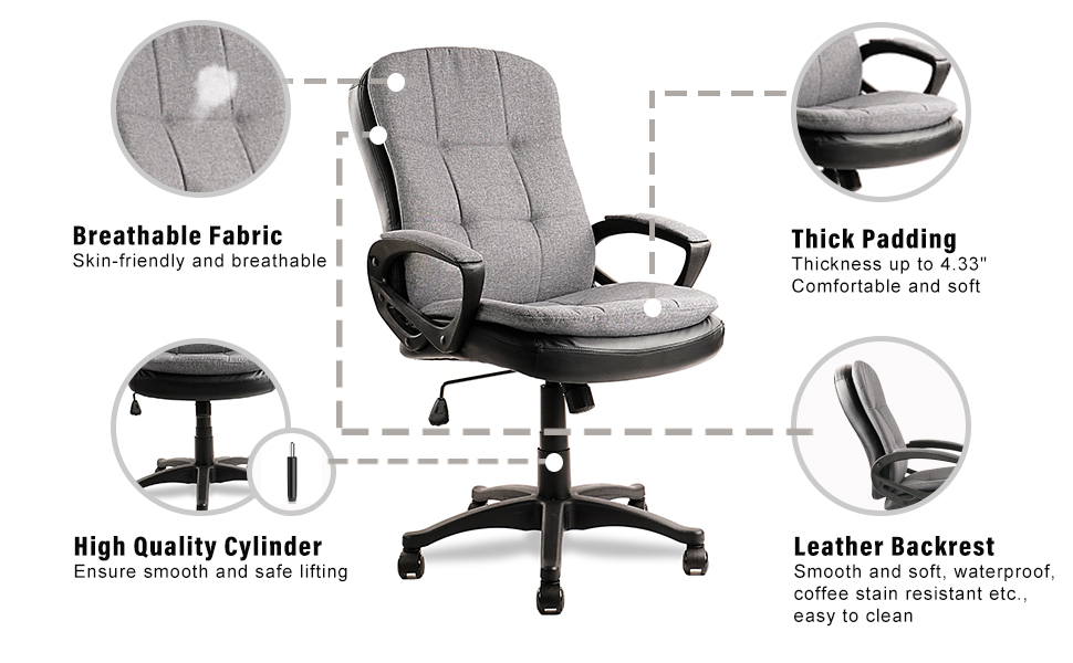 A Fabric Home Office Desk Chair