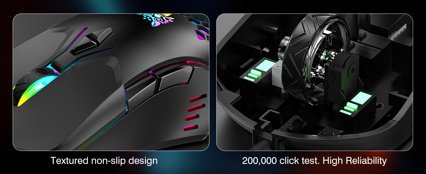USB Wired PC Gaming Mouse, with High Precision Sensor, RGB Backlit, Adjustable DPI, 7 Buttons