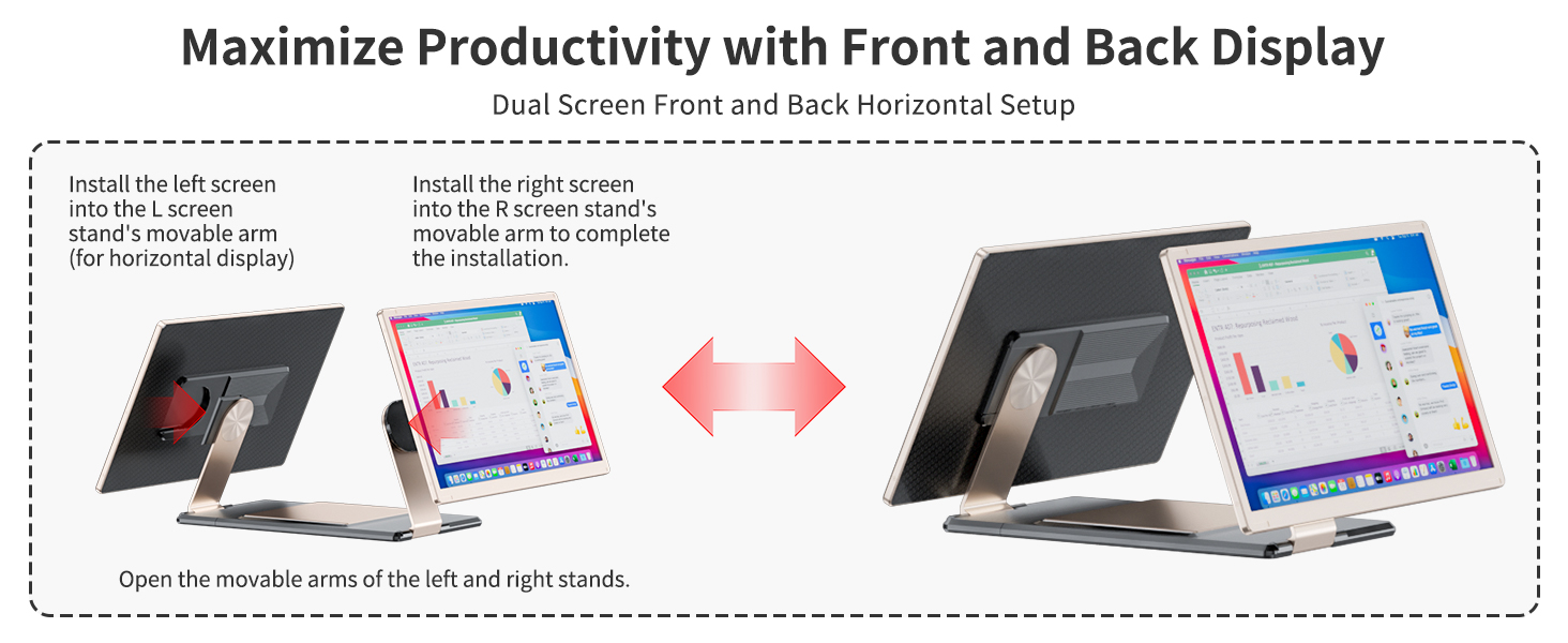 Dual Screen Front and Back Horizontal Setup