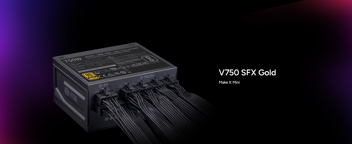 Cooler Master V750 SFX Gold 750W Fully Modular Power Supply Black