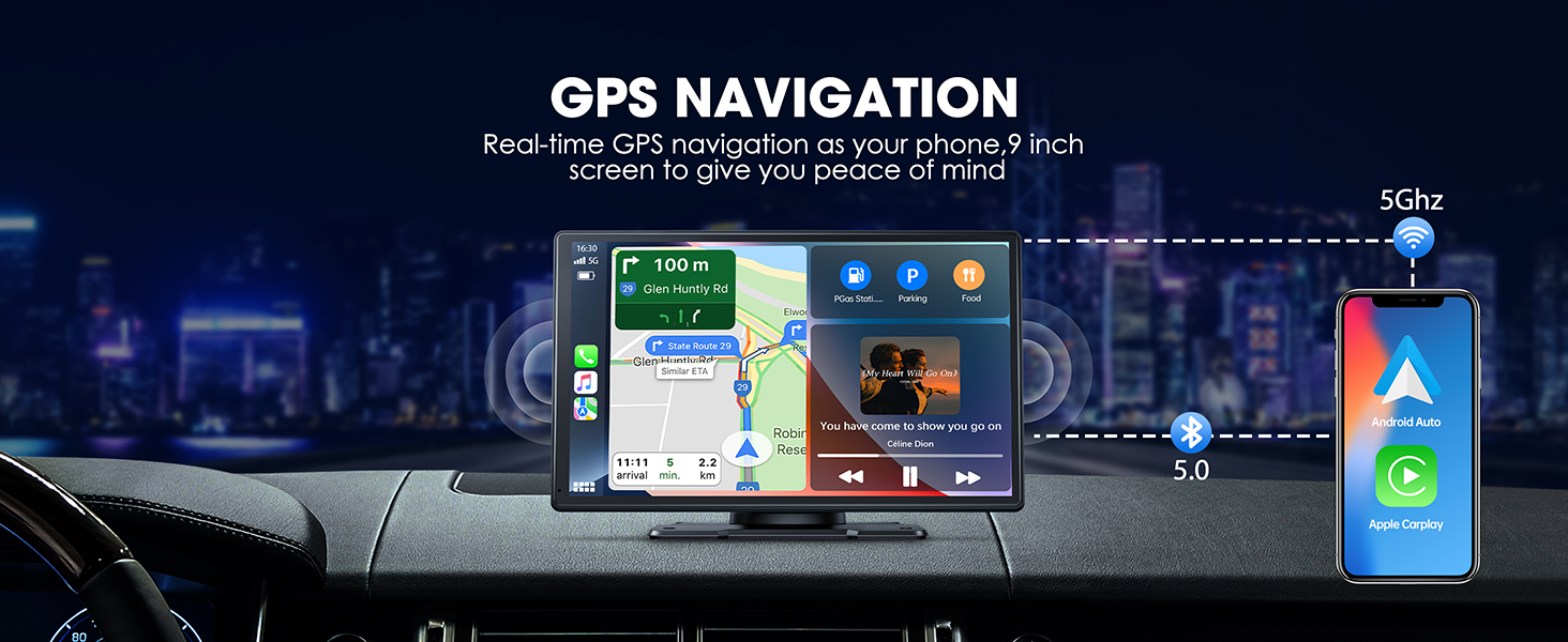Wireless Android Auto & Apple CarPlay GPS NAVIGATION