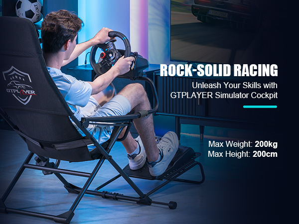 Sim Racing Cockpit for High Performance Adjustable & Foldable Sim Racing Flexible & Compact Supports