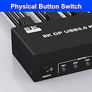 Switch by Panel button Push-button design allows for one-touch switching using a button on the KVM S