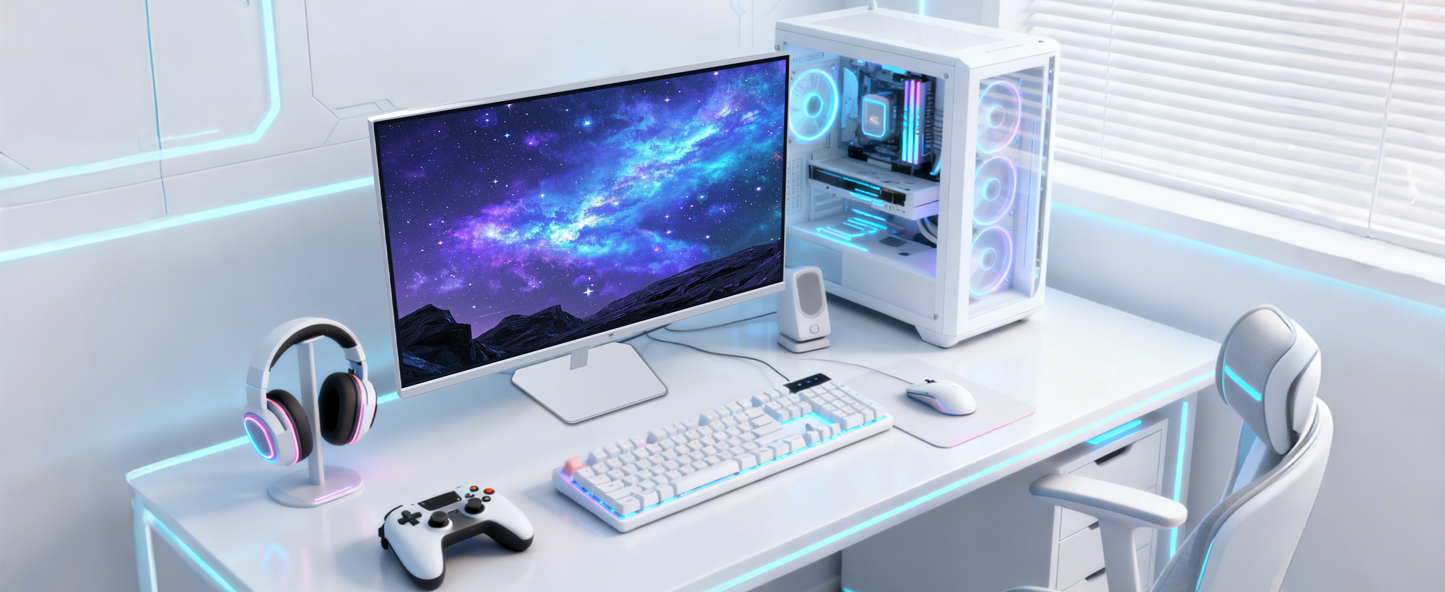 white gaming monitor