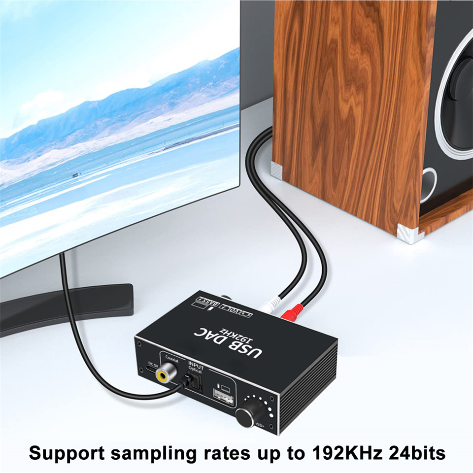 DAC Audio 192KHz,Adaptateur SPDIF Jack,Convertisseur Optique