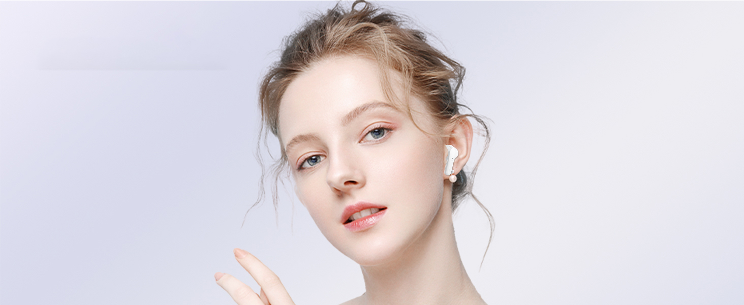 Hitoor Wireless Earbuds, Bluetooth 5.3 Headphones HiFi Stereo, Bluetooth Earbuds with ENC Noise Canc