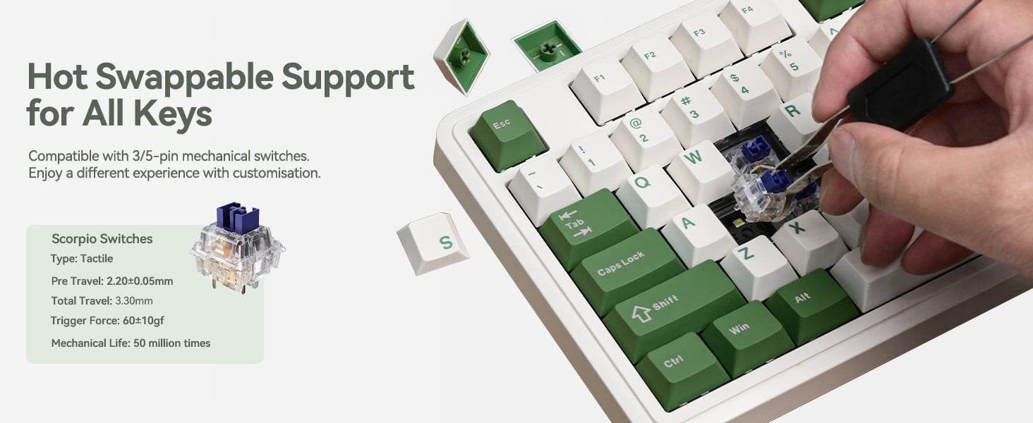 AUSDOM 98Pro Silent Mechanical Keyboard