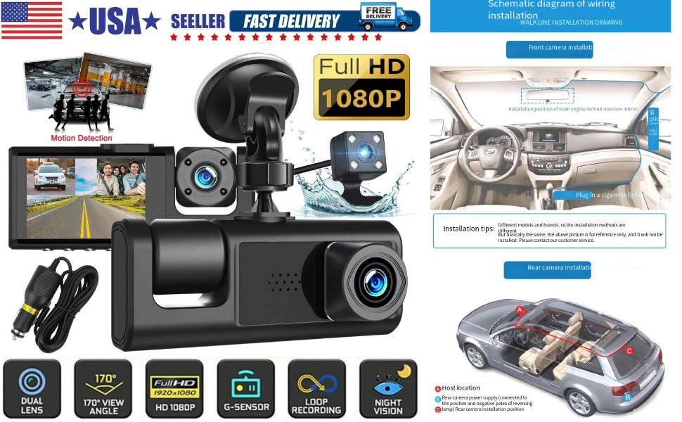3-channel Dash Cam