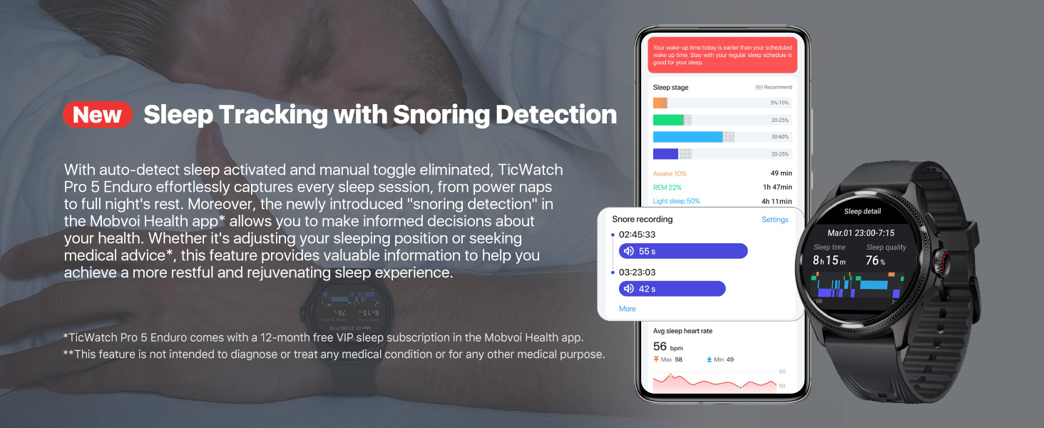 Sleep tracking with Snoring Detection