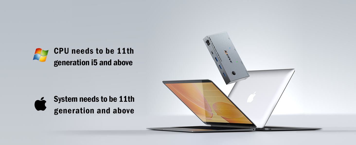 Dual Laptop USB C HDMI KVM Switch, Dual Monitor HDMI KVM Switch