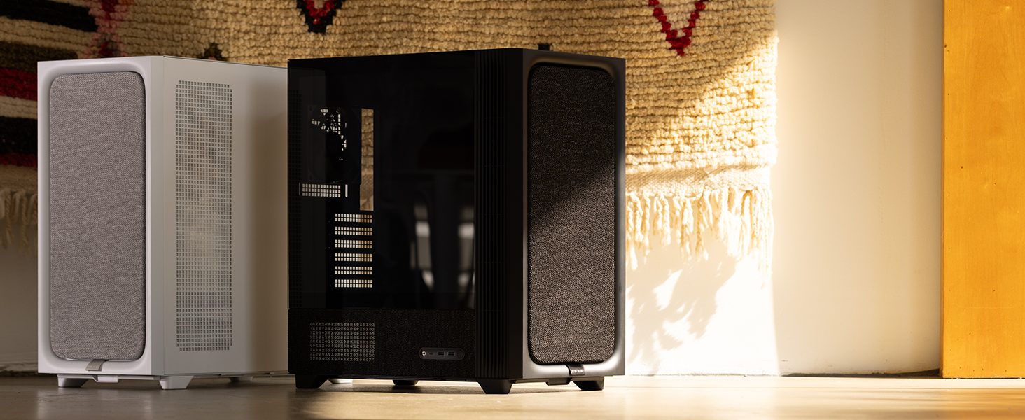 TRYX FLOVA Mid-Tower Fabric Crafted ATX PC Case Black/White Colors