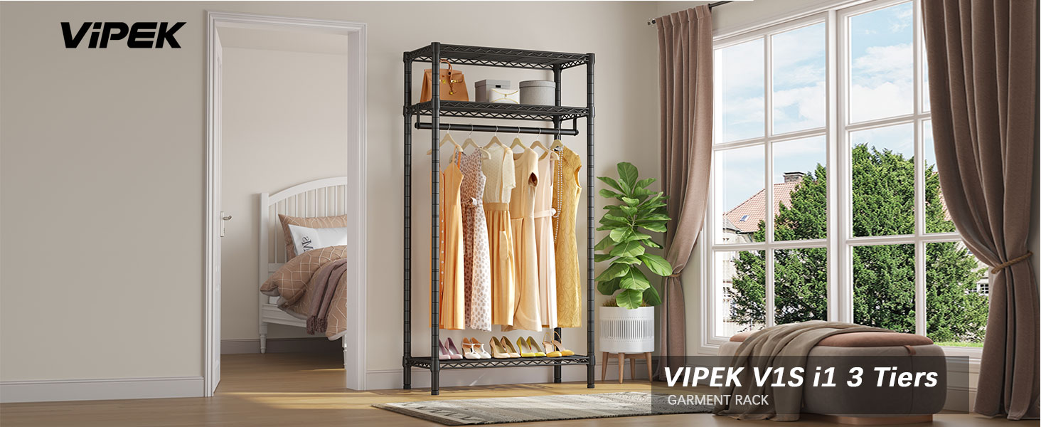 Vipek V1s I1 Wire Garment Rack Heavy Duty 3-tier Clothes Rack