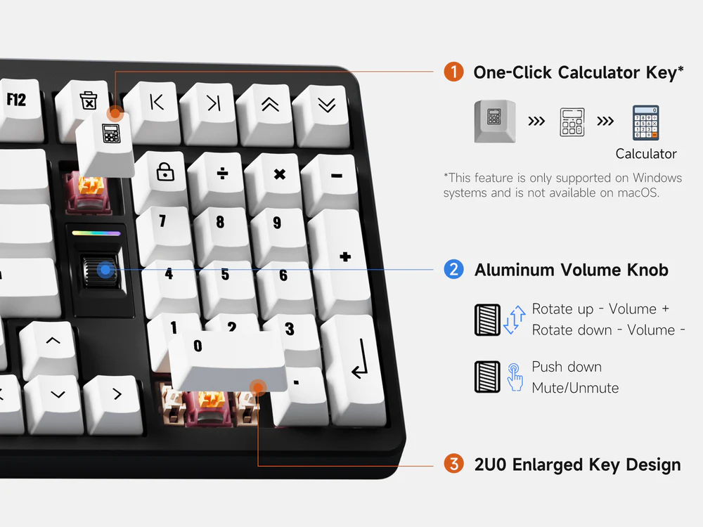 MCHOSE x Unbox Therapy UT98 98% Tri-Mode Wireless Gasket Mount Mechanical Keyboard