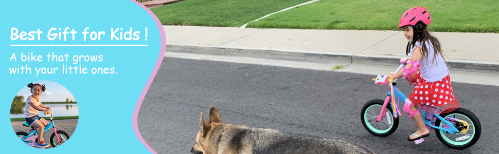 kids bike kids bicycle boys girls children training wheels basket gift