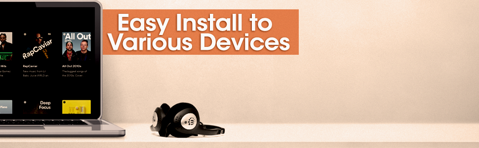 Plug & Play  Featuring a single 3.5mm stereo plug, these headphones are effortless to connect to de