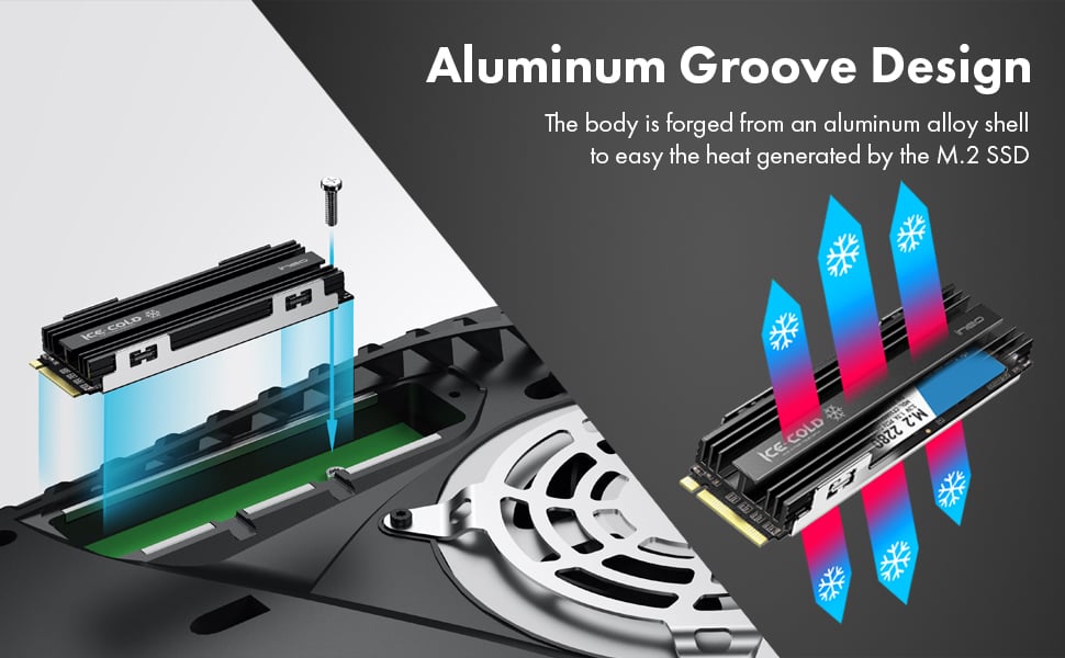 ineo PS5 Heatsink, M.2 NVME SSD Heatsink for PS5 Internal PCIe M.2 NVMe  Gaming SSD, Magnesium Aluminum Alloy Designed with Large Heat Dissipation