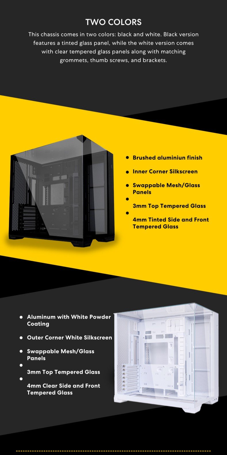 LIAN LI O11 Vision, Compact White ATX Case, Mid Tower Computer Case, Tempered Glass PC Case, Aluminu