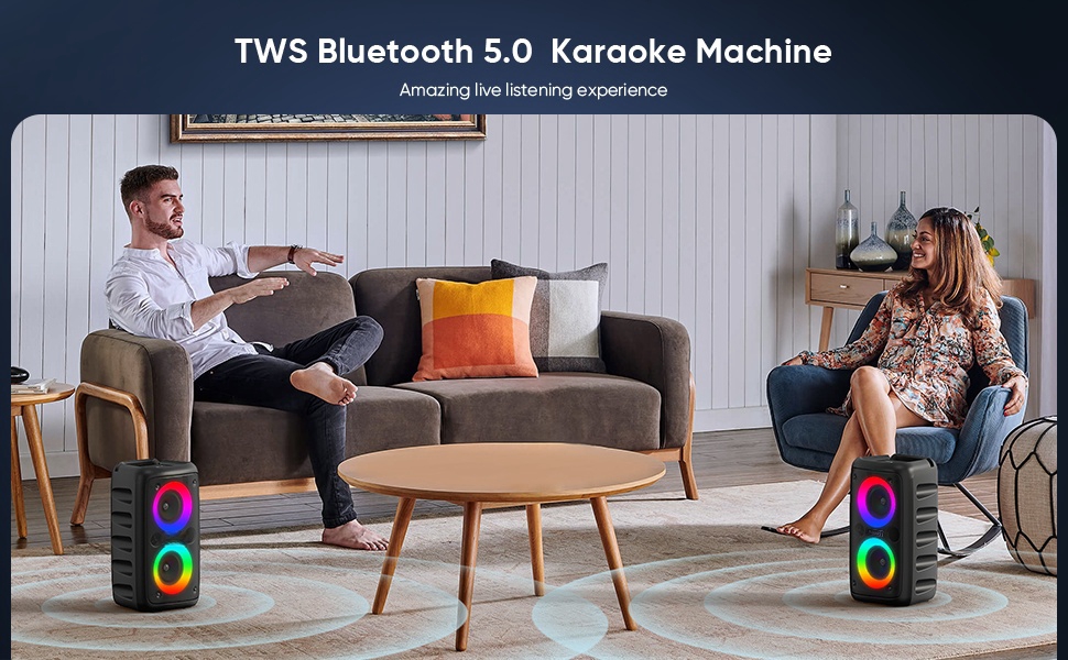 TWS Bluetooth 5.0 Karaoke Machine