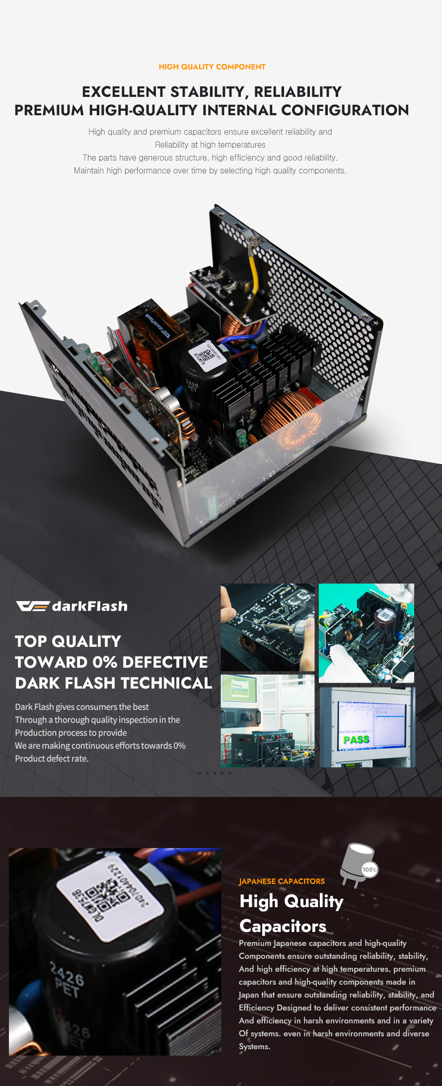 darkFlash PMT850, 850W Fully Modular Power Supply, 80 PLUS Gold & Cybenetics Platinum Certified