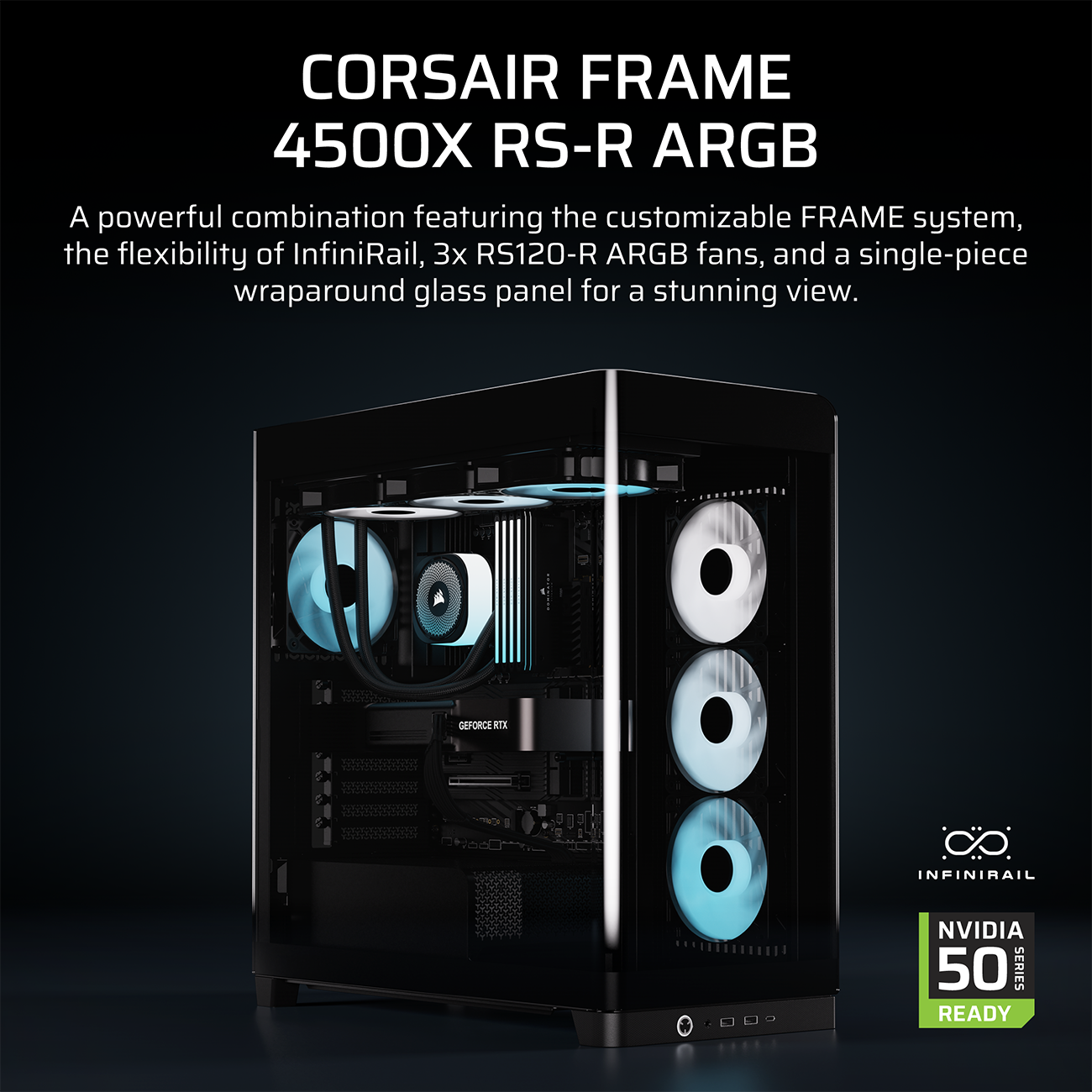 CORSAIR FRAME 4500X RS-R ARGB Panoramic Glass Mid-Tower PC Case - Black