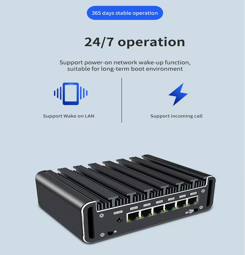 Firewall Router Mini PC Intel Core i7 10510U Quad Core 2xDDR4 HD