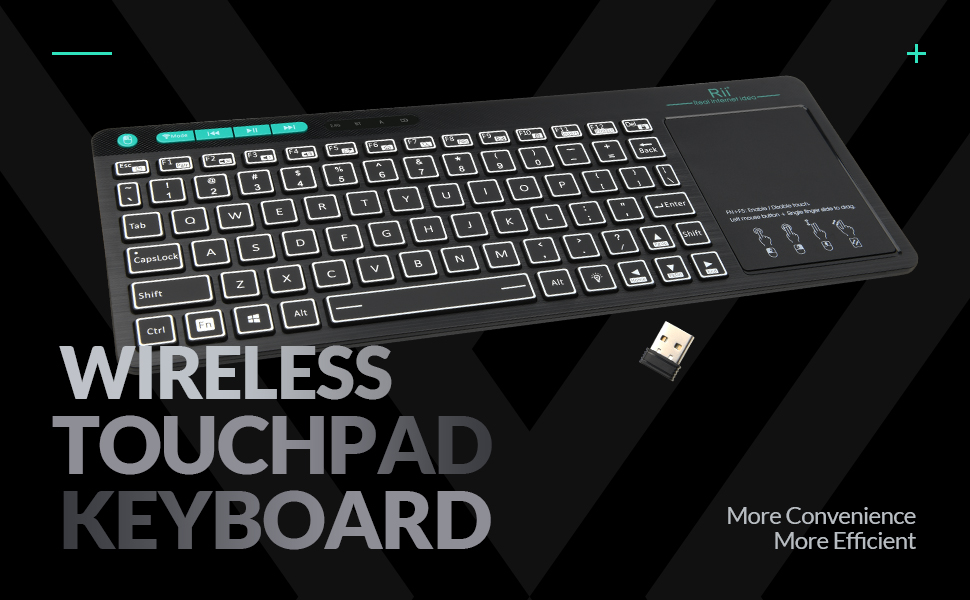 Wireless and Bluetooth 2-LED Color Backlit Multimedia Keyboard