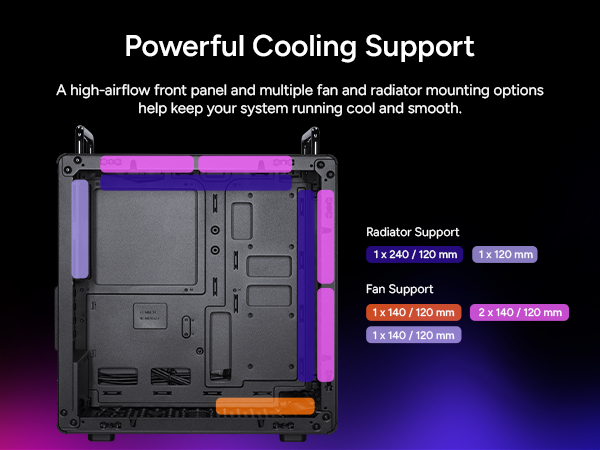 Cooler Master QUBE 340 Micro-ATX Compact -Tower PC Case  - Black
