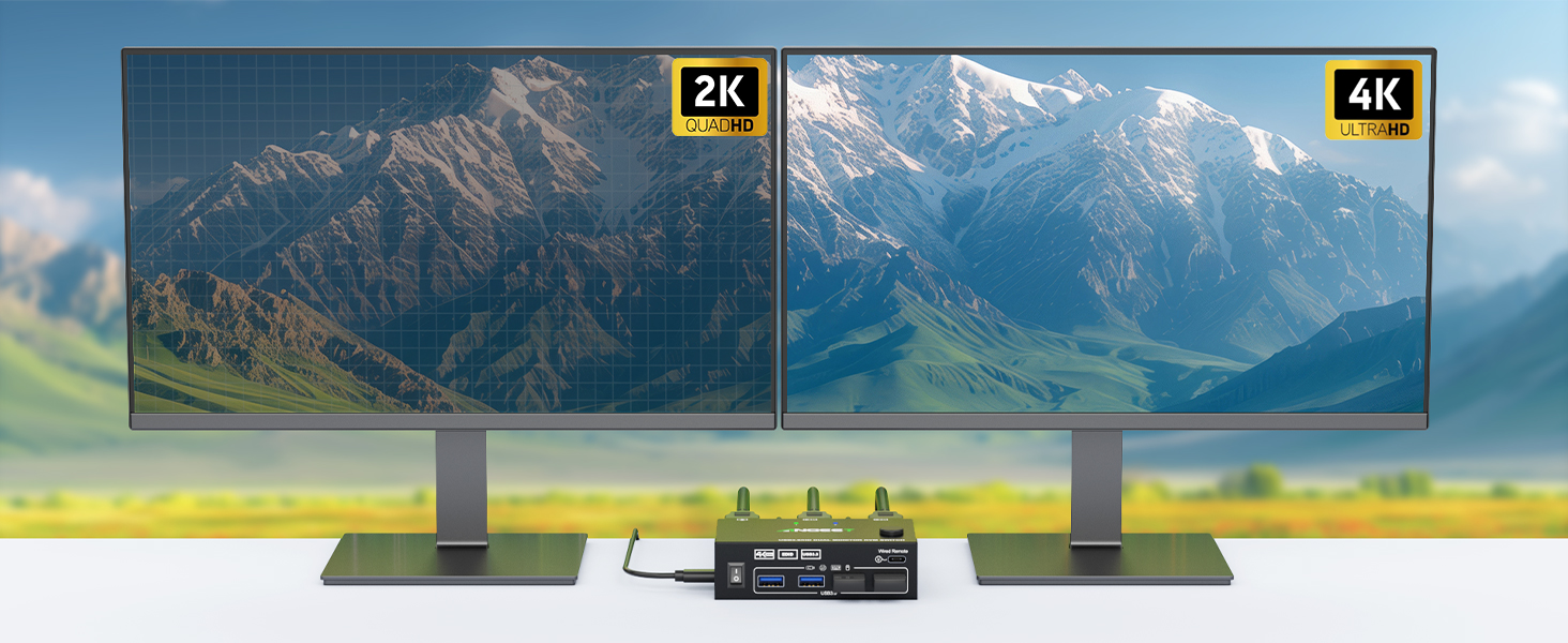 Each PC requires 2* HDMI +1 * USB cable to connect to this KVM switch