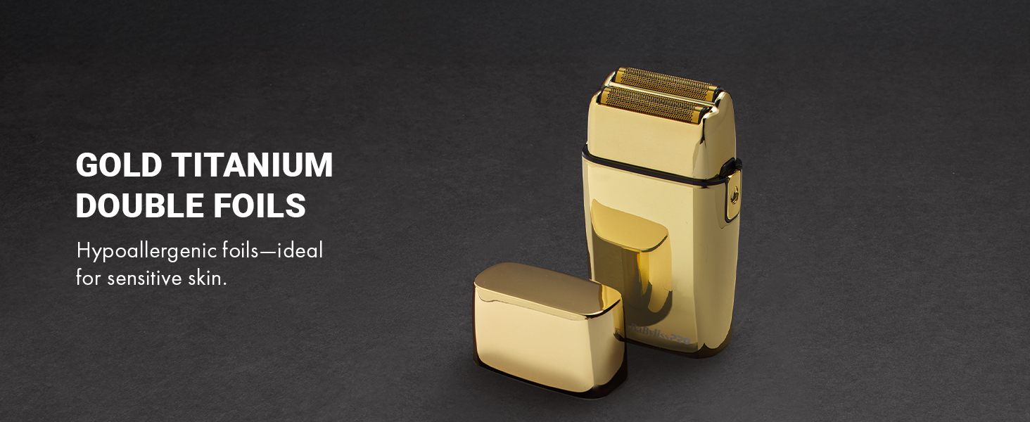 BaBylissPRO FXFS2G FOILFX02 Cordless GOLD FX Metal Double-Foil Shaver