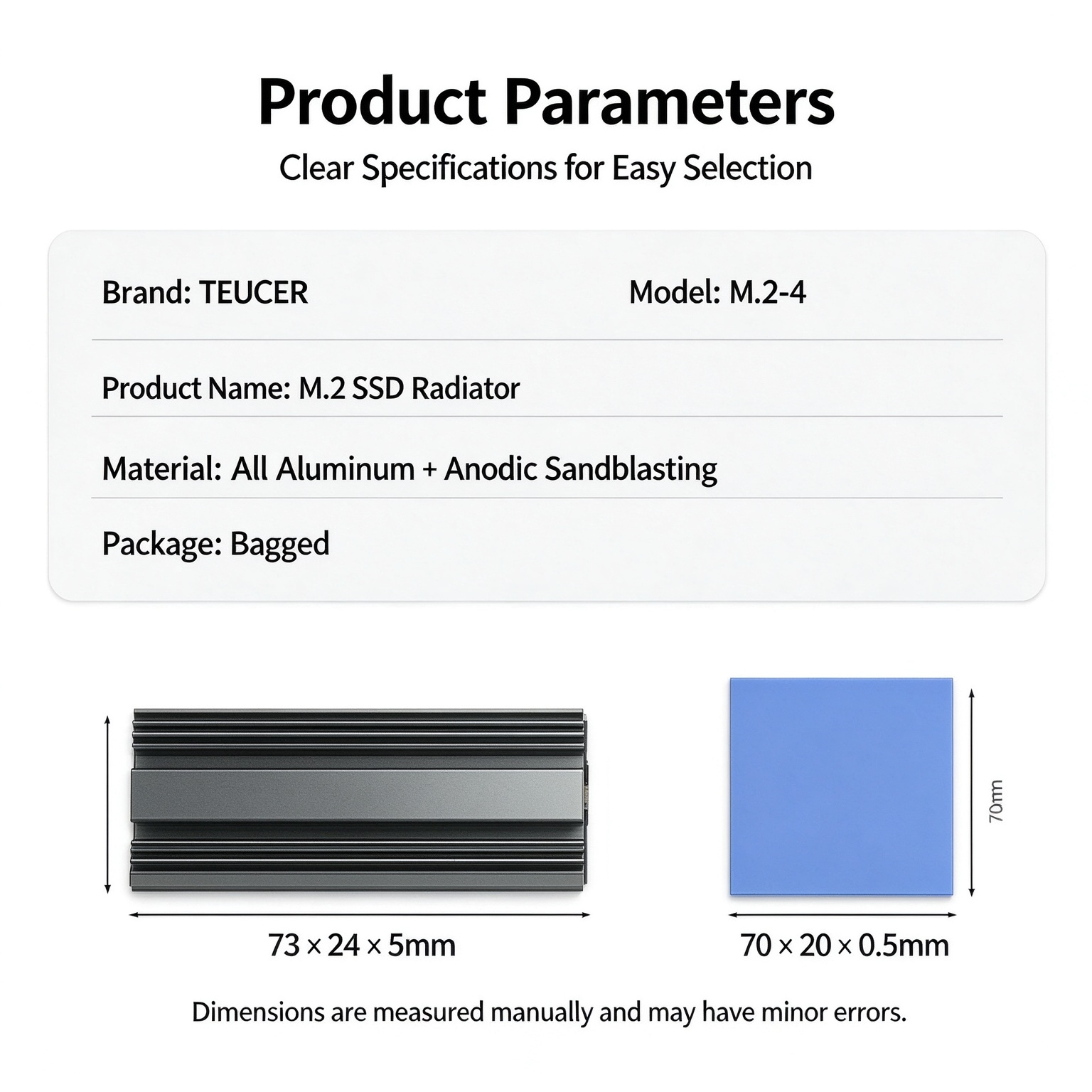 Product parameters