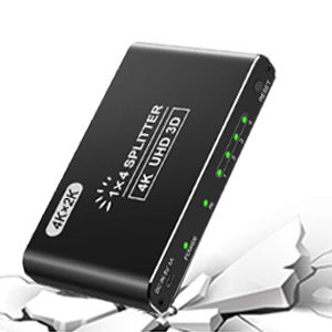 4K HDMI Splitters for Dual Monitors Supports 3D Full HD 1080P Aluminum