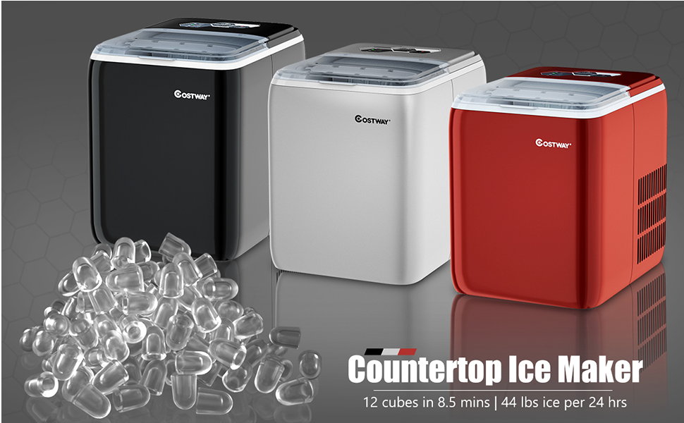 44 lbs Portable Countertop Ice Maker Machine with Scoop