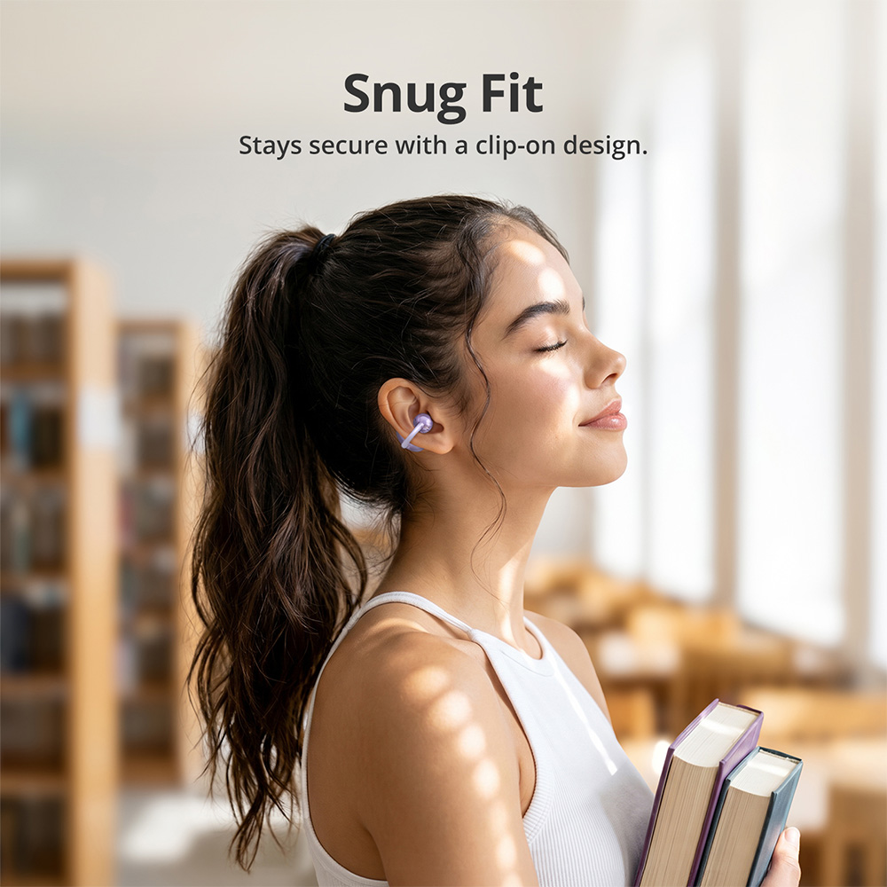 Tronsmart Open Ear Clip-On Wireless Earbuds, Titanium Memory Wire C-Bridge