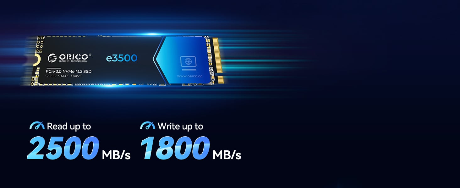 ORICO 1TB M.2 NVMe SSD, PCIe Gen3x4 M2 2280 SSD, Up to 3100MB/s Read & 1900MB/s Write, 3D NAND Flash