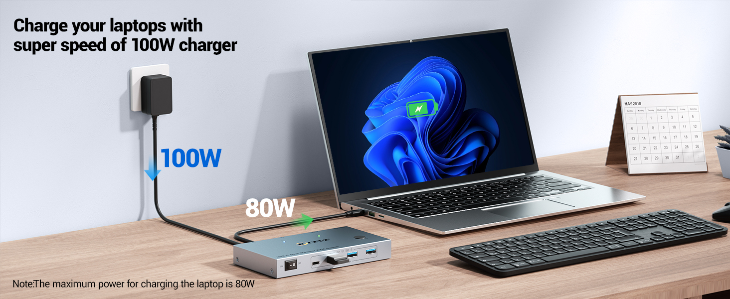 USB C KVM switch dual monitor allows 2 USB-C laptops to share dual monitors and 4 USB 3.0 devices su