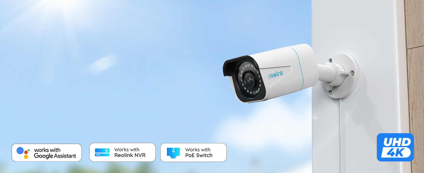 Caméra Surveillance Filaire PoE Extérieure 8MP 4K Détection
