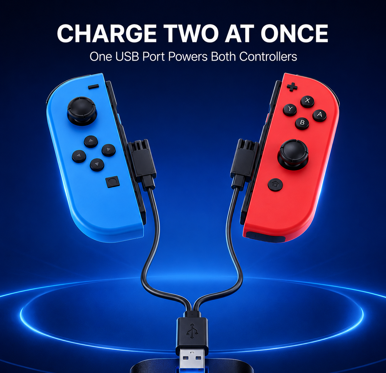 dual Joy-Con charger, charge two controllers, simultaneous controller charging