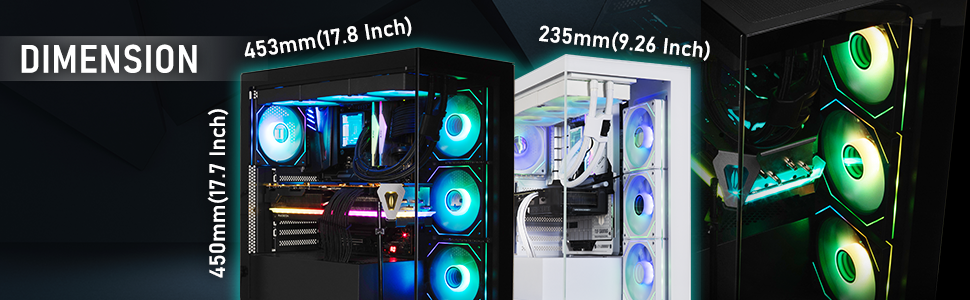 BitFenix CETO High Airflow PC Gaming Case -Panoramic Tempered Glass Reverse Connection Motherboard C