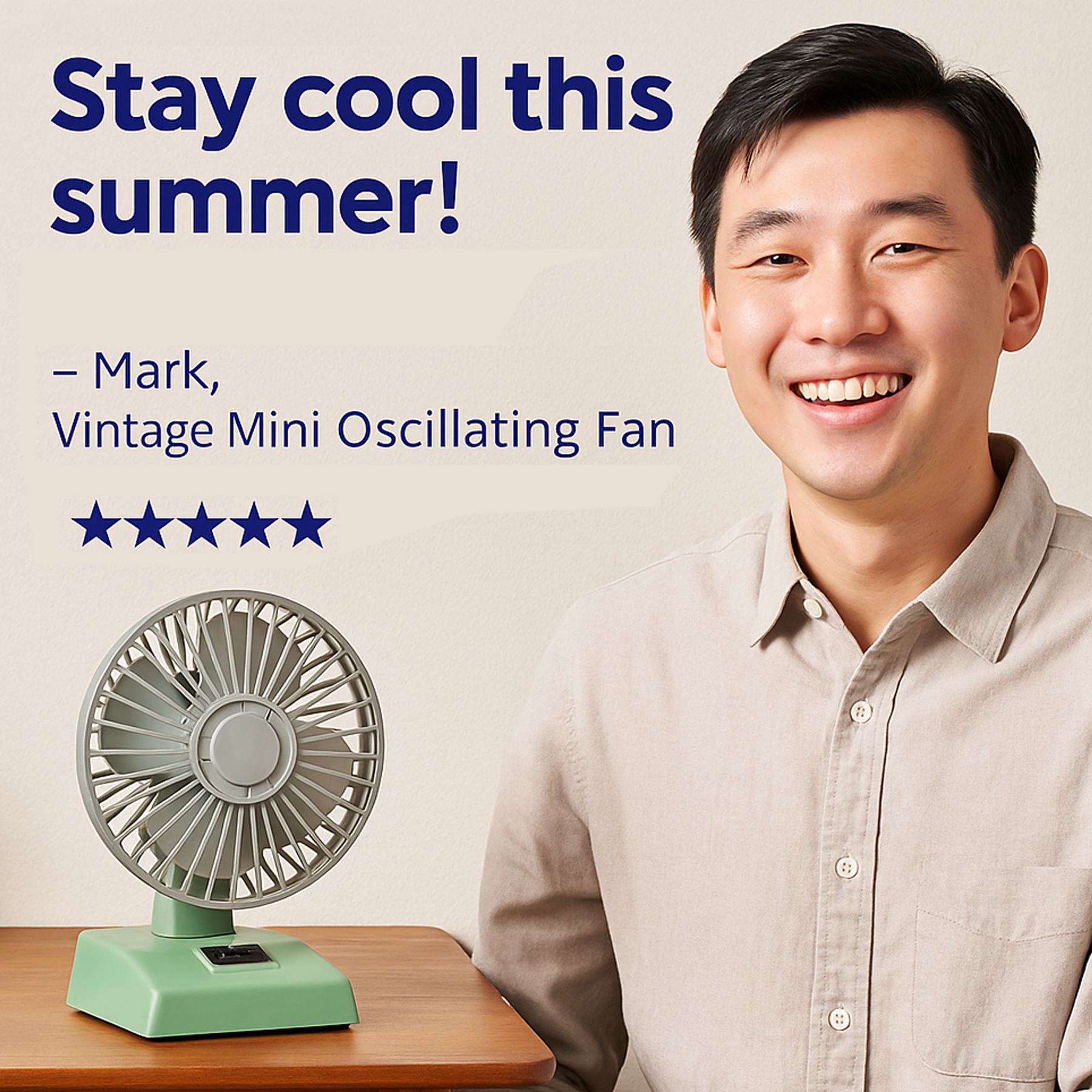 mini retro oscillating fan