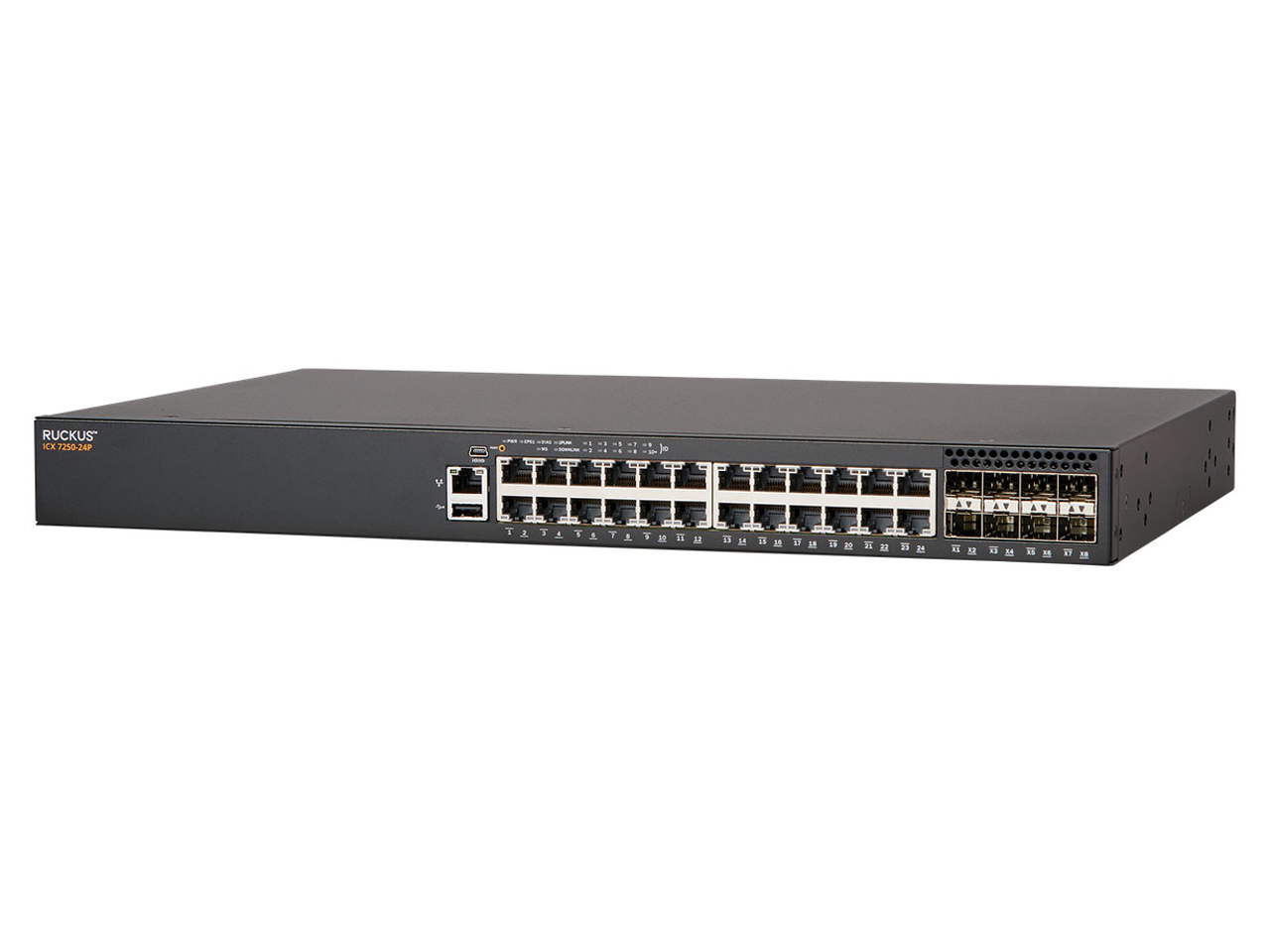 Refurbished: Brocade Ruckus ICX7250-24P-2X10G | 24-Port PoE+