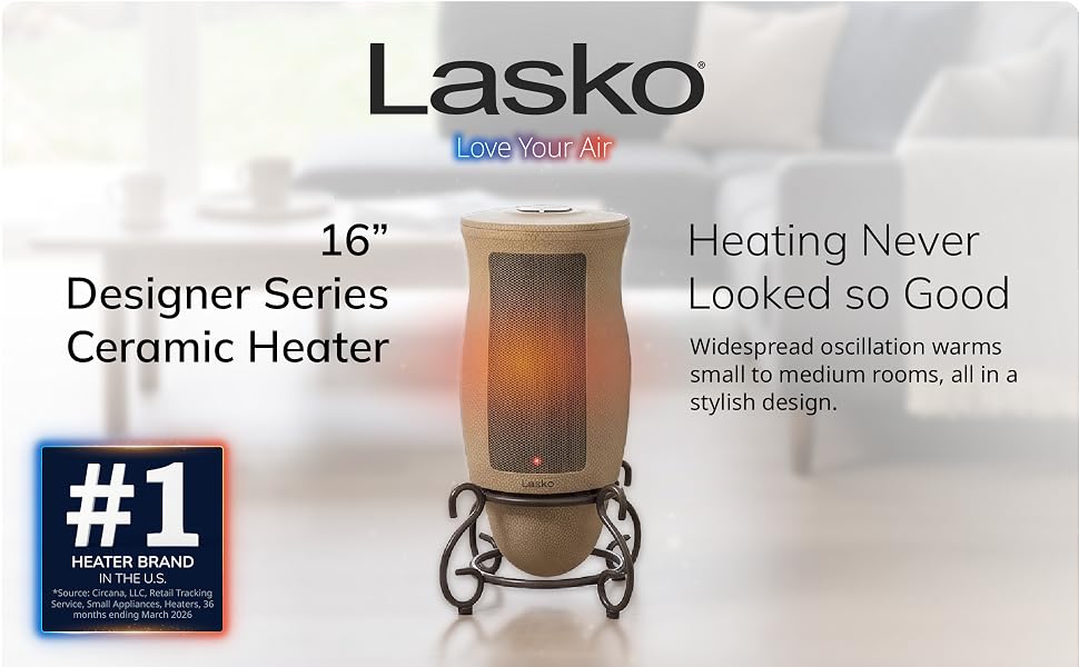 Lasko 6435 Beige 1500W Timer Ceramic Tower Space Heater