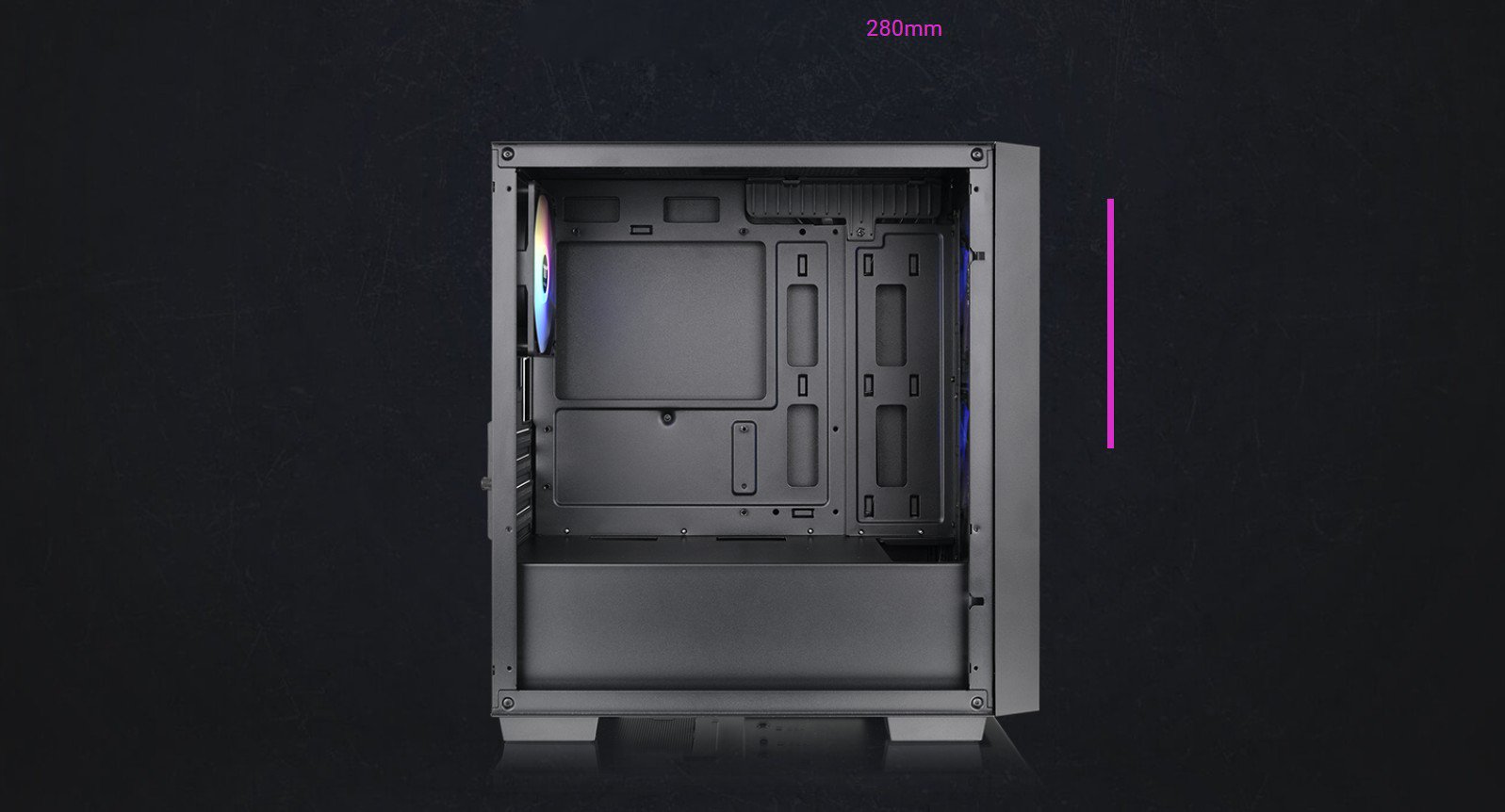 Thermaltake Versa H16 TG ARGB Black Micro ATX Tower Case