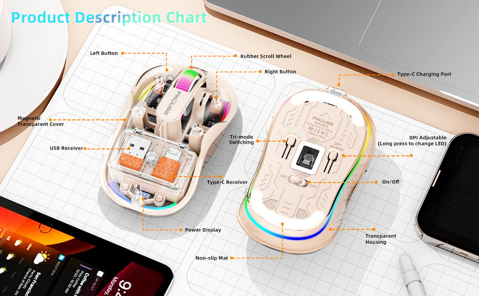 One mouse, multiple devices Just press the mode switch button at the bottom of the mouse to control