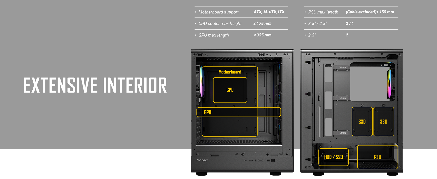 Antec P6 Neo ARGB Mid-Tower ATX PC Case