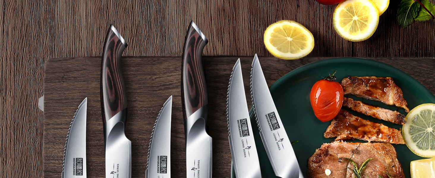 HOSHANHO 4.5 Inch Versatile Steak Knife Set
